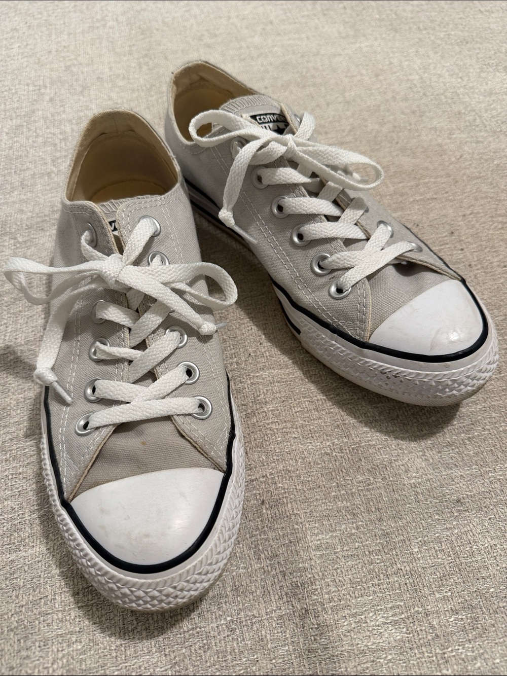 Converse Low-Top Canvas Sneakers - Light Gray and White
